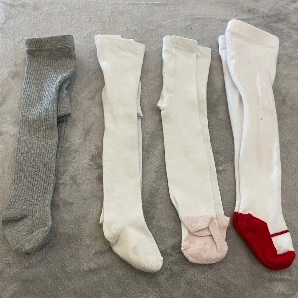 Baby girls knit tights set of 4